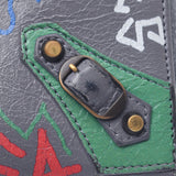 BALENCIAGA Valenciaga Graffiti Gray / Multi Color 253036 Unisex Leather Long Wallet B Rank Used Silgrin