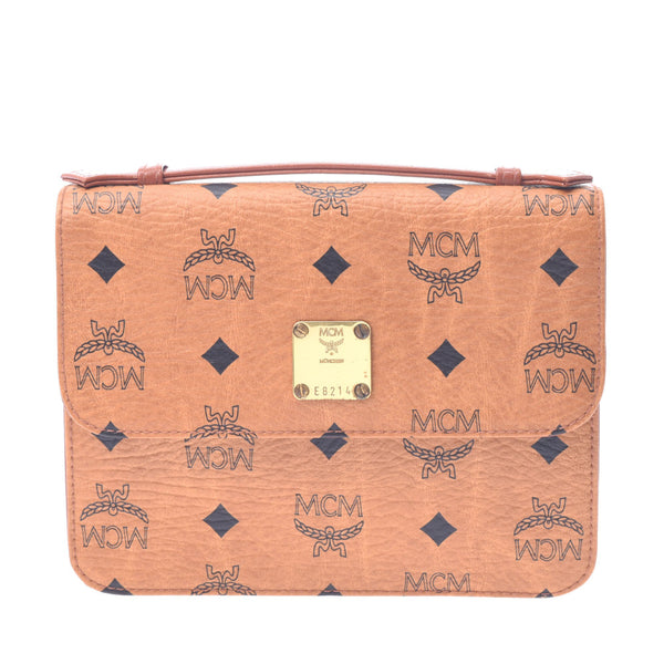 MCM MCM 2WAY Chain Bag Cognac Women's Leather Shoulder Bag AB Rank Used Sinkjo