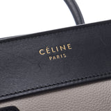 CELINE セリーヌ ラゲージ マイクロショッパー 黒/グレー/水色 レディース レザー ハンドバッグ ABランク 中古 銀蔵