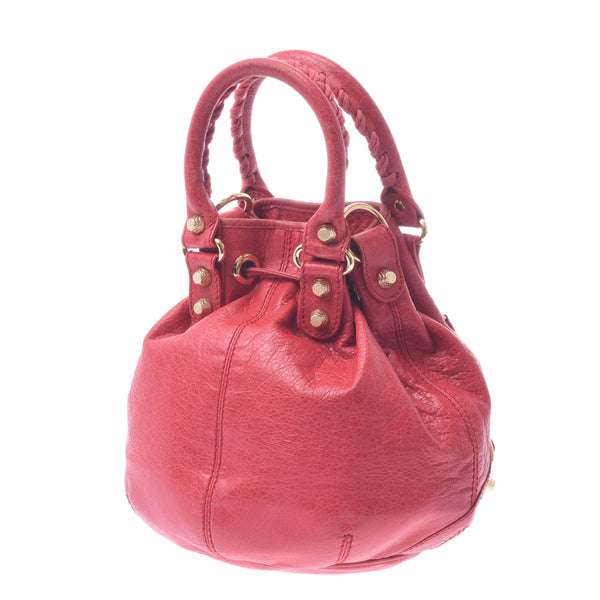 Balenciaga Valenciaga Giant Mini Pompon 2way Bag Red Gold Bracket 285439 Women's Leather Handbags AB Rank Used Sinkjo