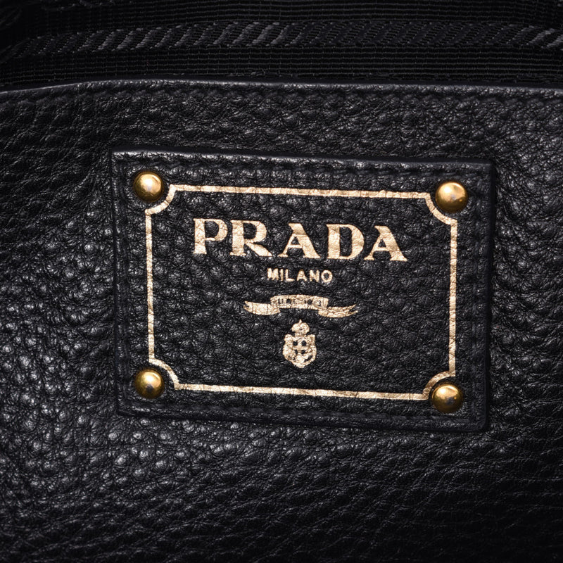 PRADA プラダ トートバッグ 黒 レディース カーフ 2WAYバッグ ABランク 中古 銀蔵