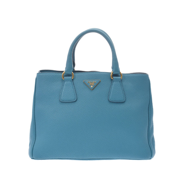 Prada Prada Handbag Turquoise Gold Bracket BN2579 Women's Curf 2way Bag A-Rank Used Silgrin