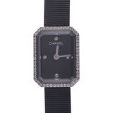 CHANEL Chanel Premiere Mini 4P Diamond Bezel Diamond H2434 Women's SS / Rubber Watch Quartz Black Table A-Rank Used Sinkjo