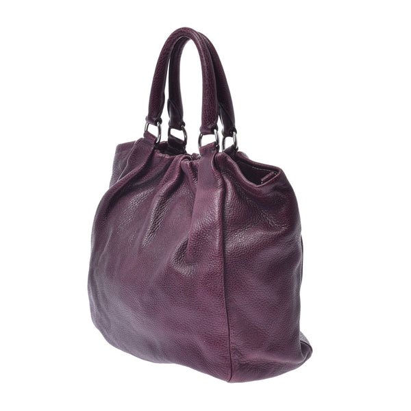 Prada Prada 2way Bag Bordeaux Silver Bracket BN1718 Women's Curf Handbag B Rank Used Sinkjo