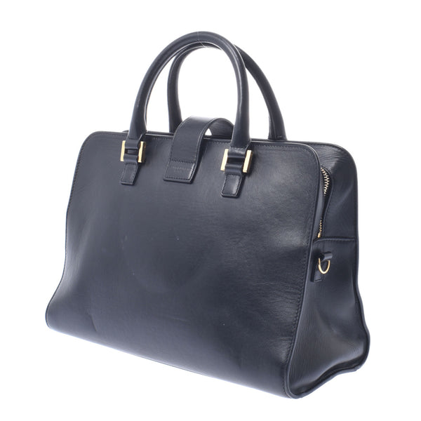 Saint Laurent Sun Laurent Kavas Black Gold Bracket Women's Curf Handbag B Rank Used Silgrin