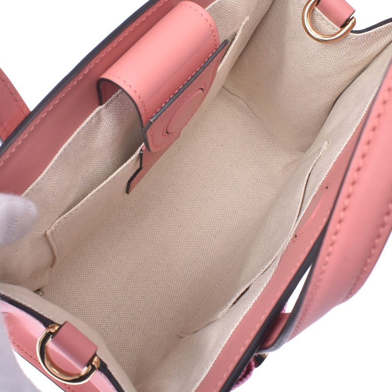 GUCCI Gucci Ribbon 2way Bag Pink 443089 Women's Curf Handbag A-Rank Used Sinkjo