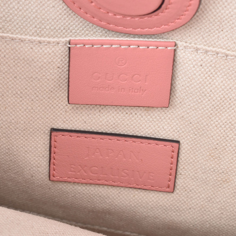 Gucci Gucci丝带2way包粉红色443089女性卷曲手提包A-Rank使用水池