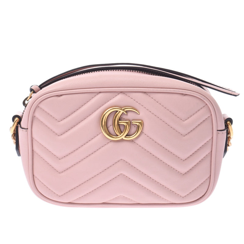GUCCI Gucci GG Mermont Mini Shoulder Bag Pink Gold Bracket 448065 Women's Curf Shoulder Bag AB Rank Used Sinkjo