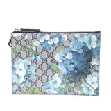 GUCCI Gucci Flower Case / Blue System 411691 Women GG Sprim Canvas PVC Clutch Bag AB Rank Used Silgrin