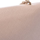 Salvatore Ferragamo Ferragamo Vara链条肩粉色米色金支架女性凝乳肩袋AB排名使用Silgrin