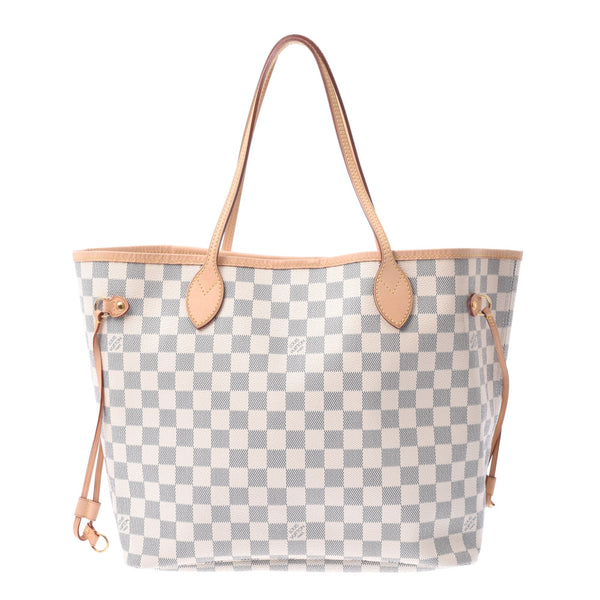 Louis Vuitton Louis Vuitton Azul Never Full MM Old White N51107 Women's Damier Azul Canvas Tote Bag A-Rank Used Sinkjo