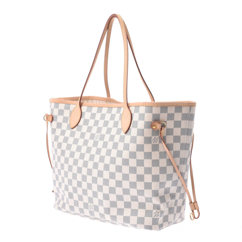 Louis Vuitton Louis Vuitton Azul Never Full MM Old White N51107 Women's Damier Azul Canvas Tote Bag A-Rank Used Sinkjo