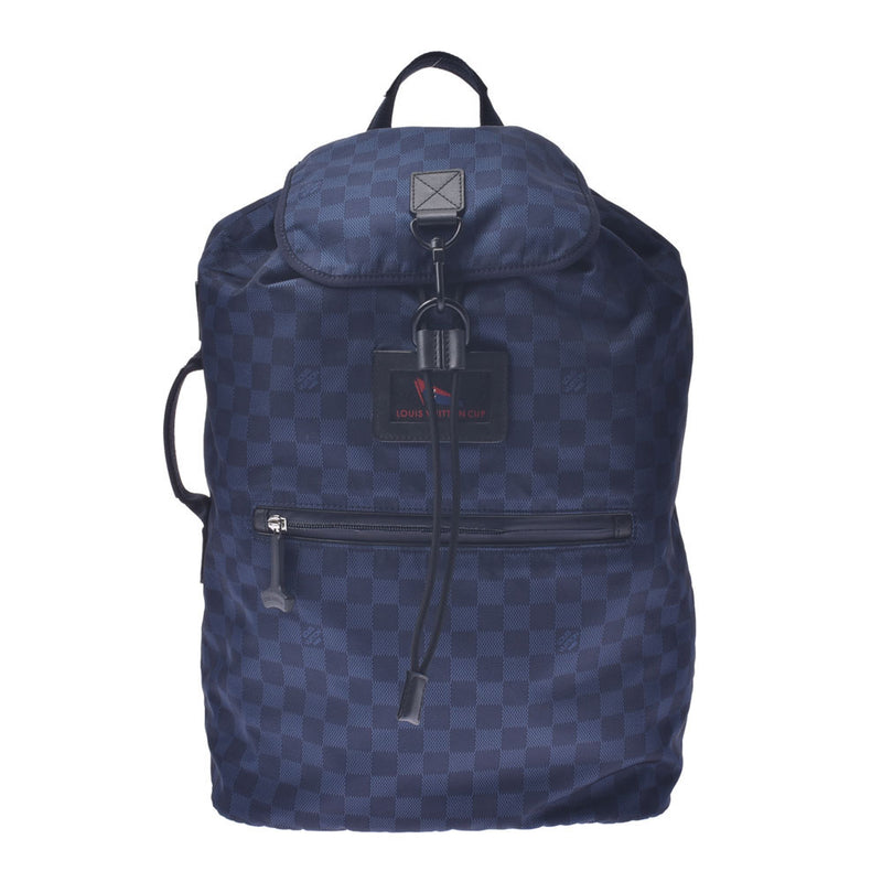 LOUIS VUITTON Louis Vuitton Damier Challenge LV Cup Backpack Blue N41252 Men's Damier Canvas Luc Daypack AB Rank Used Ginzo