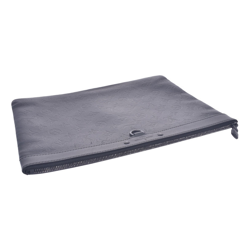 Louis Vuitton Louis Vuitton Monogram Shadow Pochette Discovery Black M62903 Unisex Leather Clutch Bag A-Rank Used Sinkjo