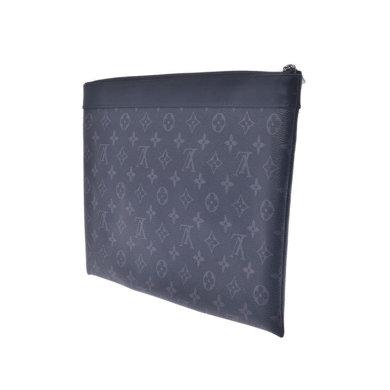 LOUIS VUITTON Louis Vuitton Monogram Eclipse Pochette Discovery Black/Grey M62291 Men's Monogram Eclipse Canvas Clutch Bag A Rank Used Ginzo