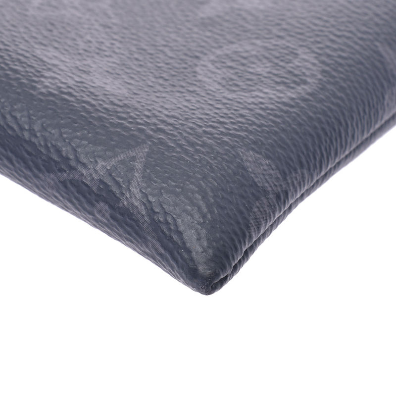 LOUIS VUITTON Louis Vuitton Monogram Eclipse Pochette Discovery Black/Grey M62291 Men's Monogram Eclipse Canvas Clutch Bag A Rank Used Ginzo