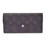 Louis Vuitton Monogram portage Womens Silver Rose Monogram canvas length wallet a