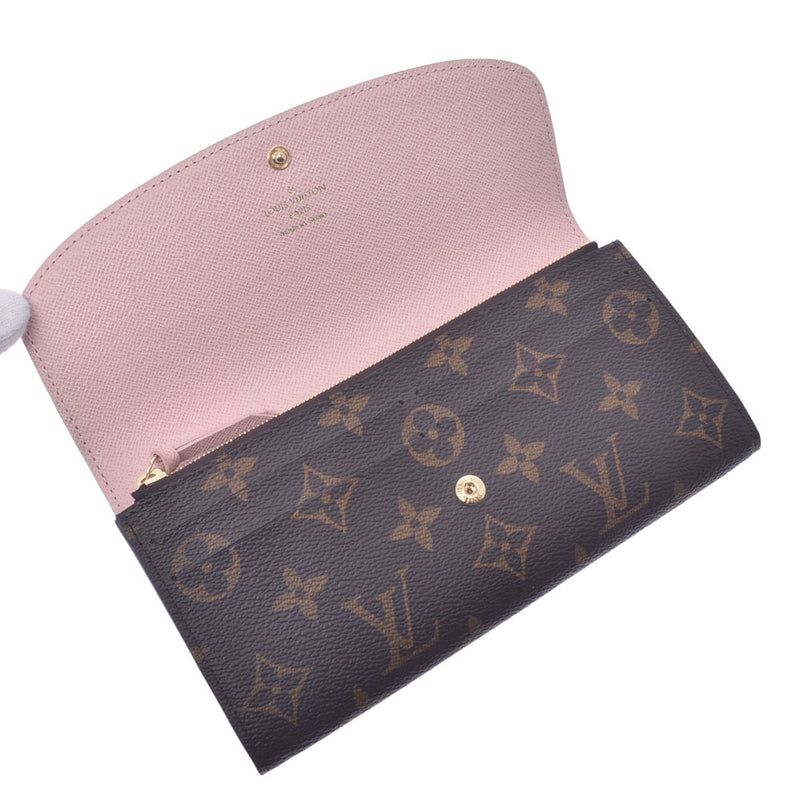 Louis Vuitton Monogram portage Womens Silver Rose Monogram canvas length wallet a