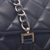 Chanel Chanel Matrasse链袋黑色金支架女士Lamskin肩包Ab排名使用水池