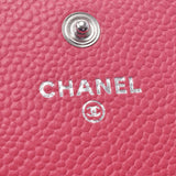 Chanel Chanel Fastener Long Wallet Pink Unisex Caviar Skin Long Wallet B Rank Used Sinkjo