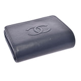 Chanel Chanel Black Women's Curf Three-folded wallet B rank used Silgrin