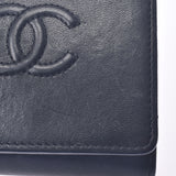 Chanel Chanel Black Women's Curf Three-folded wallet B rank used Silgrin