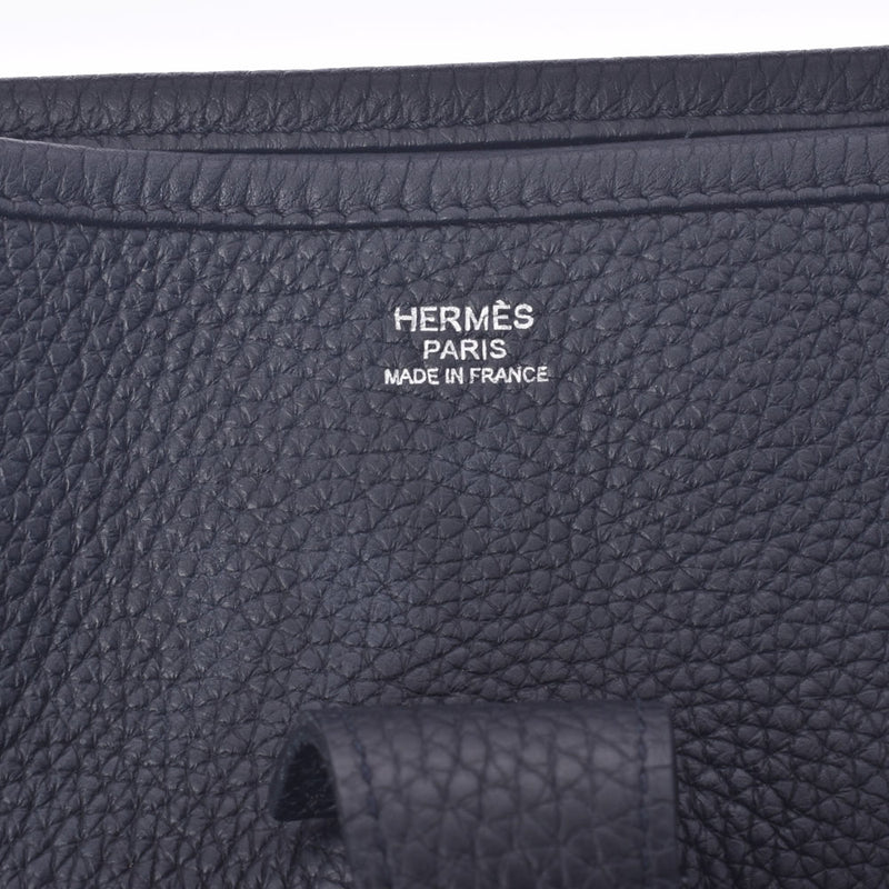 Hermes Hermes Evelin 3 TGM黑色银色支架□P刻（2012年左右）UNISEX Triyo钢铁单肩包AB排名使用SILGRIN