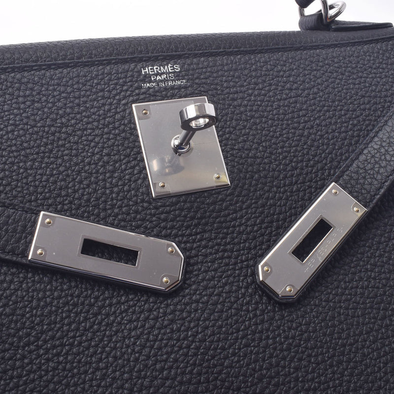 Hermes Hermes Kelly 32 2way包黑银括号D刻（2019年左右）女士多哥手提包未使用的Silgrin