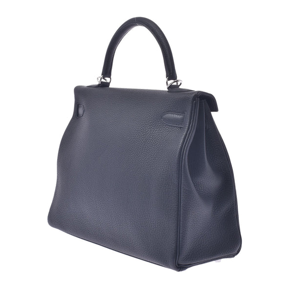 Hermes Hermes Kelly 32 2way包黑银括号D刻（2019年左右）女士多哥手提包未使用的Silgrin