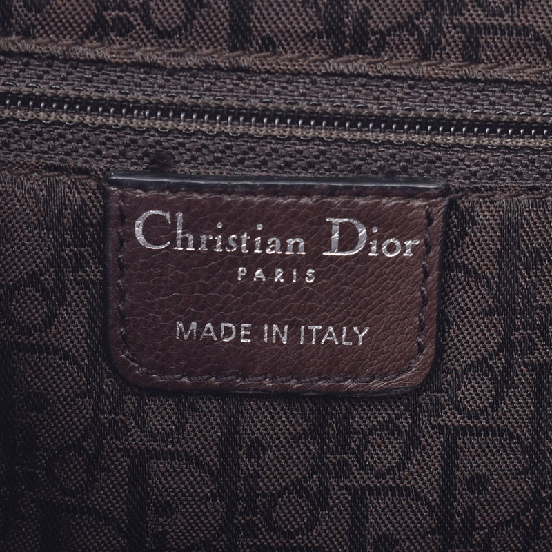 Christian Dior Christian Dior Gaucho Tea Silver Bracket女士珐琅质单肩包B等级使用Silgrin