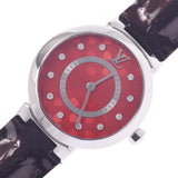 Louis Vuitton Louis Vuitton Tambour 11P Diamond Q1J03 Women's SS / Leather Watch Quartz Red Type A Rank Used Sinkjo