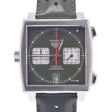 TAG HEUER Tag Heuer Monaco Calibre 11SAW211E Men's SS/Leather Watch Automatic Green Dial A Rank Used Ginzo