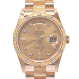 ROLEX Rolex Day-Date 10P Diamond 18308A Men's YG/Diamond Watch Automatic Champagne Dial A Rank Used Ginzo