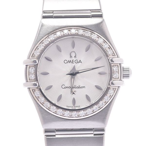 Omega Omega Constellation Mini Besel Diamond 146.31 Women's SS Watch Quartz Silver Table A-Rank Used Sinkjo