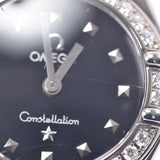 OMEGA オメガ コンステレーション ミニ マイチョイス ダイヤベゼル 1465.51 レディース SS 腕時計 クオーツ 黒文字盤 ABランク 中古 銀蔵