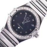 OMEGA Omega Constellation Mini Michois Diamasel 1465.51 Women's SS Watch Quartz Black Table AB Rank Used Sinkjo