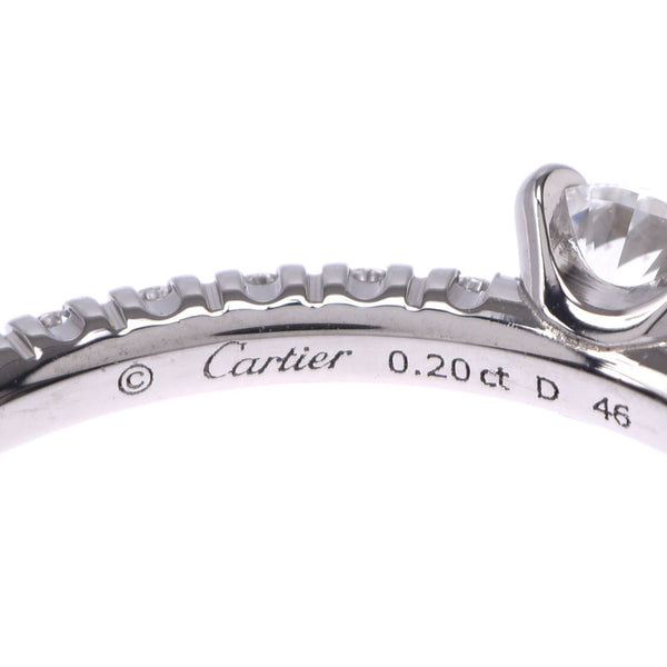 Cartier Cartier ethanet Cerud Cartier Half Eternity # 46 Diamond 0.20ct No. 6 Ladies PT950 Platinum / Ring A-Rank Used Sinkjo