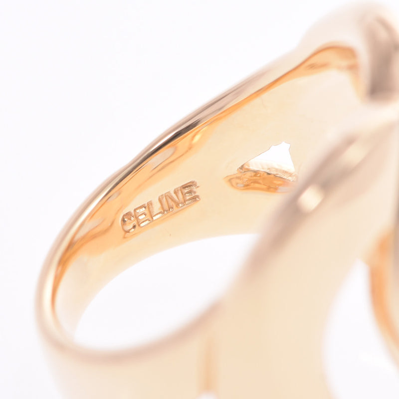 CELINE Celine Double Circle Motif 11.5 Ladies K18YG Ring / Ring A-Rank Used Silgrin