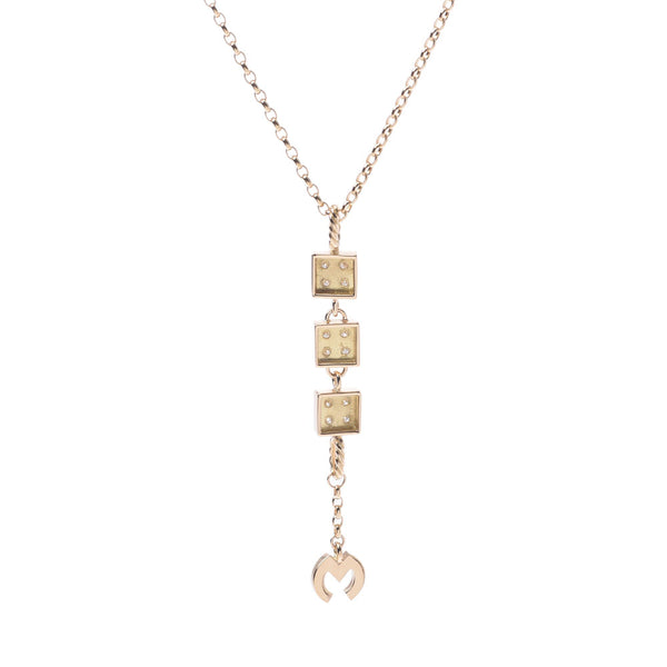 MILA SCHON Mirror Show Diamond 0.47ct Ladies K18 YG Necklace A-Rank Used Silgrin