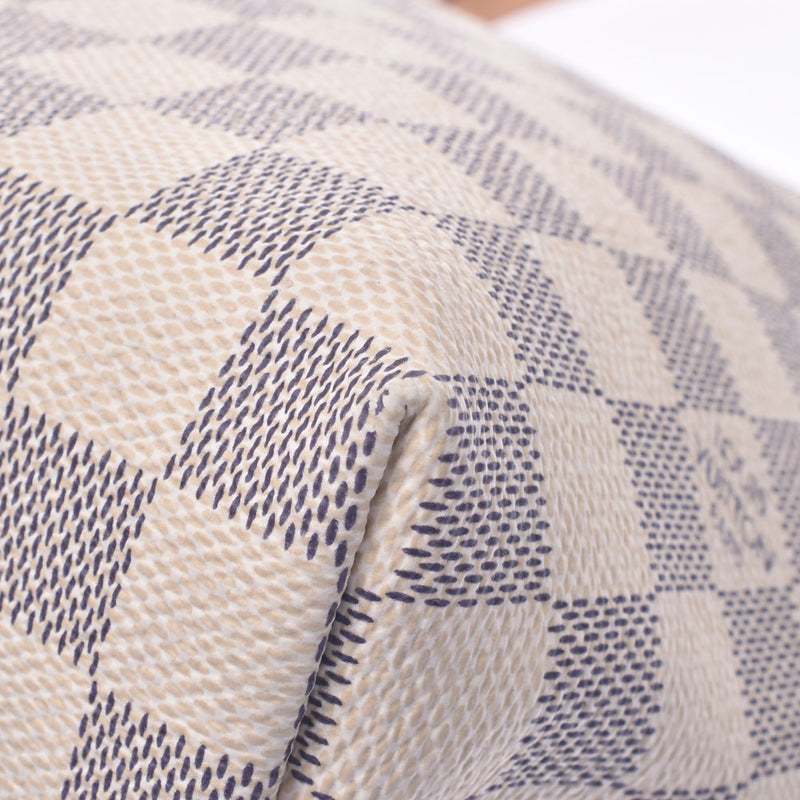 路易威登路易威登Damier Azuriena MM White N44040女士Damier Azul Canvas手提包A-Rank使用Silgrin