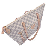 Louis Vuitton Louis Vuitton Damier Azuriena MM White N44040 Women's Damier Azul Canvas Tote Bag A-Rank Used Silgrin