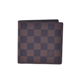 Louis Vuitton Louis Vuitton Damier Portfoille Marco Old Brown N61675 Men's Damie Canvas Two Folded Wallets A-Rank Used Silgrin