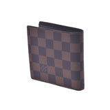 Louis Vuitton Louis Vuitton Damier Portfoille Marco Old Brown N61675 Men's Damie Canvas Two Folded Wallets A-Rank Used Silgrin