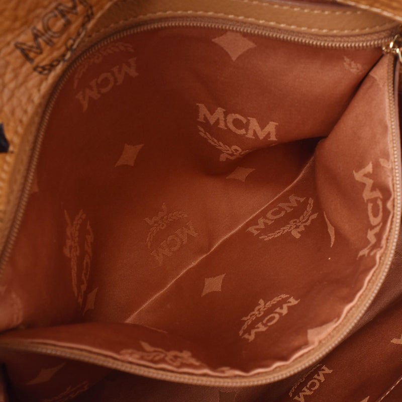 MCM MCM Backpack Studs Camel Unisex Leather Rucks Day Pack B Rank Used Sinkjo