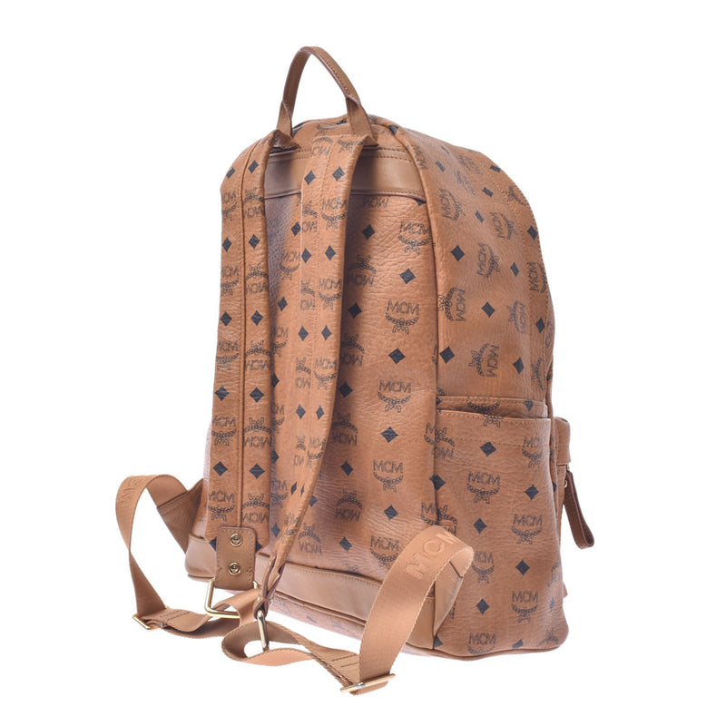 MCM MCM Backpack Studs Camel Unisex Leather Rucks Day Pack B Rank Used Sinkjo