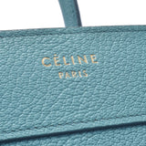 CELINE セリーヌ ラゲージ マイクロショッパー 水色系 レディース カーフ ハンドバッグ Aランク 中古 銀蔵