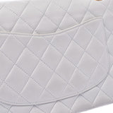 CHANEL 香奈儿马特拉塞链肩双皮瓣灰色金配件女士羊皮肩包 B 级二手银藏