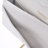 CHANEL 香奈儿马特拉塞链肩双皮瓣灰色金配件女士羊皮肩包 B 级二手银藏