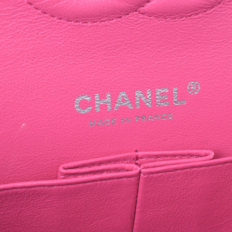 Chanel Chanel Matrasse链肩双翼飞机粉红色银色支架女士柔软鱼子酱皮肤单肩包B排名使用水池