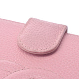 Chanel Chanel Garine Long Wallet Pink Women's Caviar Skin Two Folded Wallets AB Rank Used Silgrin